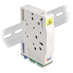 Skrzynka przyłączeniowa światłowodu na szynę DIN z uchwytem na spawy i 2 x LC Duplex Delock 85936