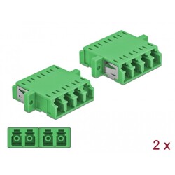 Złącze optyczne światłowodowe LC Quad żeńskie do LC Quad żeńskie jednomodowe 2 szt. zielone Delock 86539