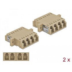 Złącze optyczne światłowodowe LC Quad żeńskie do LC Quad żeńskie wielomodowe 2 szt. beżowe Delock 86540