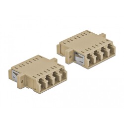 Złącze optyczne światłowodowe LC Quad żeńskie do LC Quad żeńskie wielomodowe 2 szt. beżowe Delock 86540
