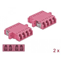 Złącze optyczne światłowodowe LC Quad żeńskie do LC Quad żeńskie wielomodowe 2 szt. fioletowe Delock 86542