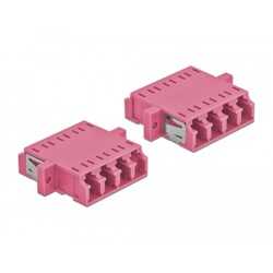 Złącze optyczne światłowodowe LC Quad żeńskie do LC Quad żeńskie wielomodowe 2 szt. fioletowe Delock 86542