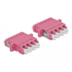Złącze optyczne światłowodowe LC Quad żeńskie do LC Quad żeńskie wielomodowe 2 szt. fioletowe Delock 86542