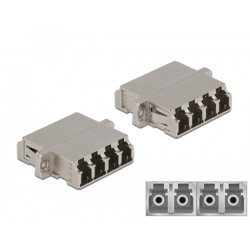 Złącze optyczne światłowodowe LC Quad żeńskie do LC Quad żeńskie jednomodowe, metalowe Delock 86875