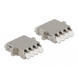 Złącze optyczne światłowodowe LC Quad żeńskie do LC Quad żeńskie jednomodowe, metalowe Delock 86875