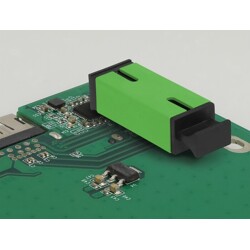 Złącze światłowodowe do PCB SC Simplex żeńskie do SC Simplex żeńskie jednomodowe, zielone Delock 86932
