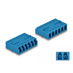 Adapter światłowodowy HD LC Hexaplex żeńskie na LC Hexaplex żeńskie, niebieski Delock 87926