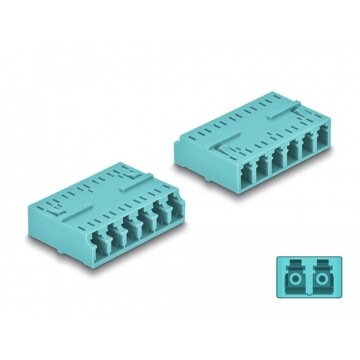 Adapter światłowodowy HD LC Hexaplex żeńskie na LC Hexaplex żeńskie, morski Delock 87927