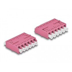 Adapter światłowodowy HD LC Hexaplex żeńskie na LC Hexaplex żeńskie, fioletowy Delock 87928