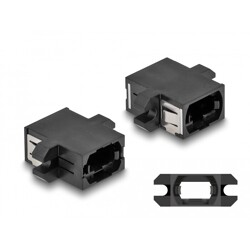 Adapter światłowodowy MPO żeńskie na MPO żeńskie, czarny Delock 87932