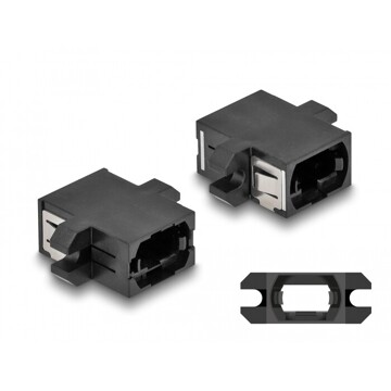 Adapter światłowodowy MPO żeńskie na MPO żeńskie, czarny Delock 87932
