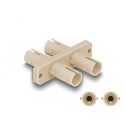 Adapter światłowodowy ST Duplex żeńskie na ST Duplex żeńskie, beżowy Delock 87935