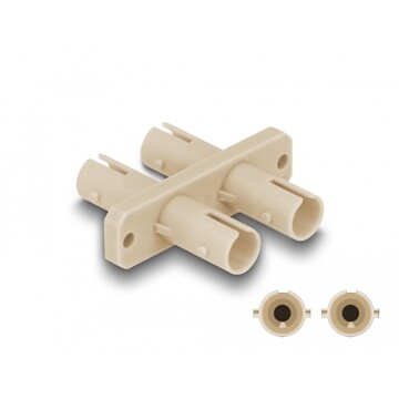 Adapter światłowodowy ST Duplex żeńskie na ST Duplex żeńskie, beżowy Delock 87935