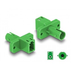 Adapter światłowodowy hybrydowy LC Simplex żeńskie na ST Simplex żeńskie, zielony Delock 87937
