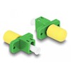 Adapter światłowodowy hybrydowy LC Simplex żeńskie na ST Simplex żeńskie, zielony Delock 87937
