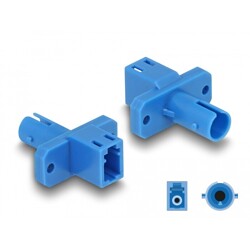 Adapter światłowodowy hybrydowy LC Simplex żeńskie na ST Simplex żeńskie, niebieski Delock 87938