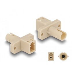 Adapter światłowodowy hybrydowy LC Simplex żeńskie na ST Simplex żeńskie, beżowy Delock 87939