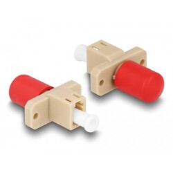 Adapter światłowodowy hybrydowy LC Simplex żeńskie na ST Simplex żeńskie, beżowy Delock 87939