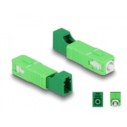 Adapter światłowodowy hybrydowy SC Simplex męskie na LC Simplex żeńskie, zielony Delock 87940