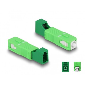 Adapter światłowodowy hybrydowy SC Simplex męskie na LC Simplex żeńskie, zielony Delock 87940