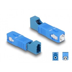 Adapter światłowodowy hybrydowy SC Simplex męskie na LC Simplex żeńskie, niebieski Delock 87941