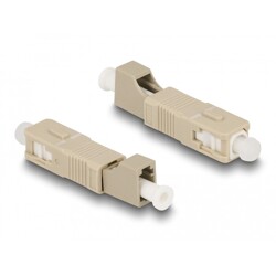 Adapter światłowodowy hybrydowy SC Simplex męskie na LC Simplex żeńskie, beżowy Delock 87942