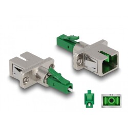 Adapter światłowodowy hybrydowy LC Simplex męskie na SC Simplex żeńskie, zielony Delock 87943