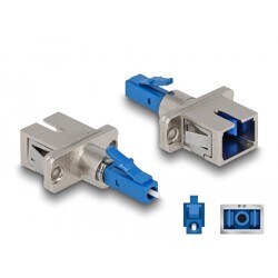 Adapter światłowodowy hybrydowy LC Simplex męskie na SC Simplex żeńskie, niebieski Delock 87944