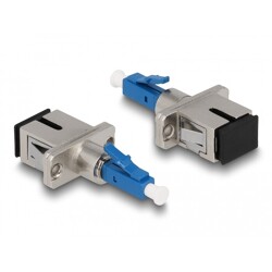 Adapter światłowodowy hybrydowy LC Simplex męskie na SC Simplex żeńskie, niebieski Delock 87944