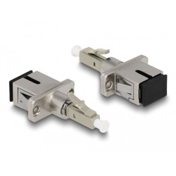 Adapter światłowodowy hybrydowy LC Simplex męskie na SC Simplex żeńskie, beżowy Delock 87945