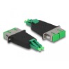 Adapter światłowodowy hybrydowy LC Duplex męskie na SC Duplex żeńskie, zielony Delock 87946