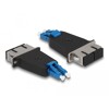 Adapter światłowodowy hybrydowy LC Duplex męskie na SC Duplex żeńskie, niebieski Delock 87947