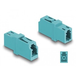 Łącznik światłowodowy LC Simplex żeńskie na LC Simplex żeńskie OM3, aqua Delock 87987