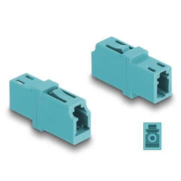 Łącznik światłowodowy LC Simplex żeńskie na LC Simplex żeńskie OM3, aqua Delock 87987