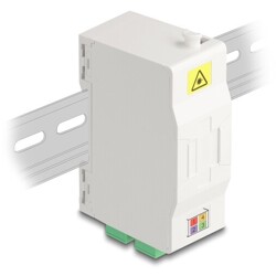 Skrzynka przyłączeniowa światłowodu na szynę DIN z uchwytem na spawy i 4 x SC Simplex Delock 88097