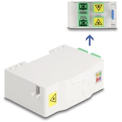 Skrzynka przyłączeniowa światłowodu na szynę DIN z uchwytem na spawy i 4 x SC Simplex Delock 88097