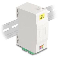 Skrzynka przyłączeniowa światłowodu na szynę DIN z uchwytem na spawy i 4 x LC Duplex Delock 88098