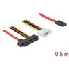 Kabel SAS SFF-8482 + Zasilanie  1 x SATA 7 pin 0,5 m Delock 82219