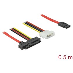 Kabel SAS SFF-8482 + Zasilanie  1 x SATA 7 pin 0,5 m Delock 82219
