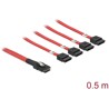 Przewód Mini SAS SFF-8087  4 x 7-pinowe SATA, 0,5 m Delock 83057