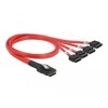 Przewód Mini SAS SFF-8087  4 x 7-pinowe SATA, 0,5 m Delock 83057