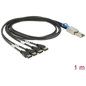 Przewód Mini SAS SFF-8088  4 x eSATA, 1 m Delock 83064