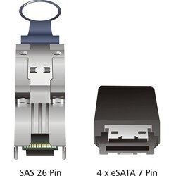 Przewód Mini SAS SFF-8088  4 x eSATA, 1 m Delock 83064