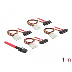 Kabel mini SAS SFF-8087  4 x SAS SFF-8482 + zasilanie 1 m Delock 83146