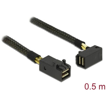 Przewód Mini SAS HD SFF-8643  Mini SAS HD SFF-8643, kątowe, 0,5 m Delock 83621
