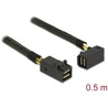 Przewód Mini SAS HD SFF-8643  Mini SAS HD SFF-8643, kątowe, 0,5 m Delock 83621