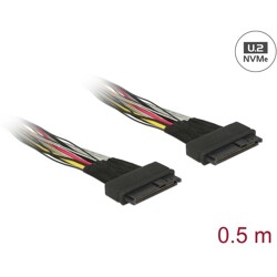 Kabel U.2 SFF-8639 gniazdo  SFF-8639 gniazdo 0,5 m Delock 84824