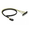 Przewód Mini SAS SFF-8087  4 x 7-pinowe żeńskie SATA kątowy 90° 0,5 m Delock 85686