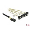 Przewód Mini SAS SFF-8087  4 x 7-pinowe żeńskie SATA kątowy 90° 1 m Delock 85687