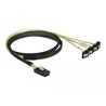 Przewód Mini SAS SFF-8087  4 x 7-pinowe żeńskie SATA kątowy 90° 1 m Delock 85687